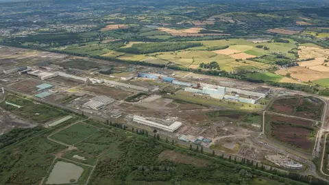 Getty Images aerial shot of Llanwern steelworks