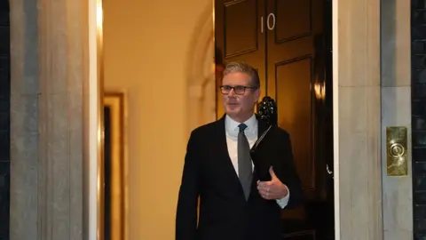 Keir Starmer leaving No 10 Downing Street 