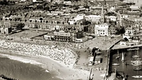 Jack Rose An aerial view of Kirkley, south Lowestoft and south beach in the early 1950s