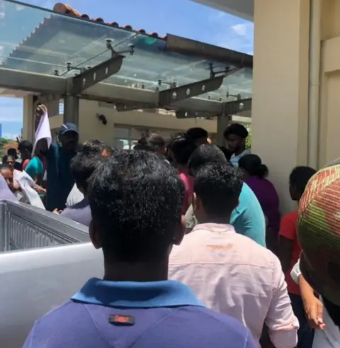 Usman Ali Queue at blood centre in Colombo