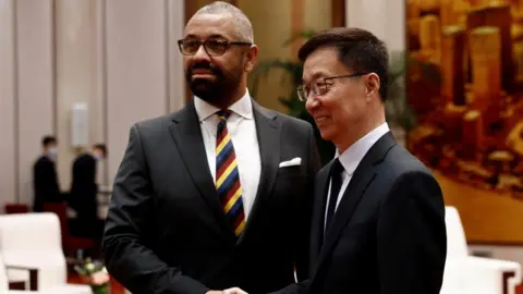 Reuters Foreign Secretary James Cleverly meets China's Vice President Han Zheng