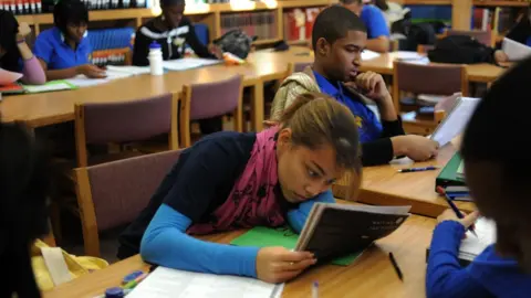 Getty Images Student revising at Bronx International High School