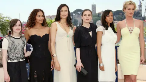 Getty Images Ellen Page, Halle Berry, Famke Janssen, Anna Paquin, Dania Ramirez and Rebecca Romijn