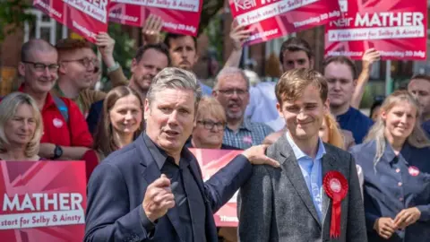 PA Media Labour leader Sir Keir Starmer and Keir Mather, Labour candidate for Selby