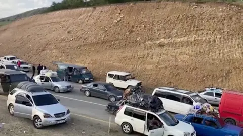 Cars queuing