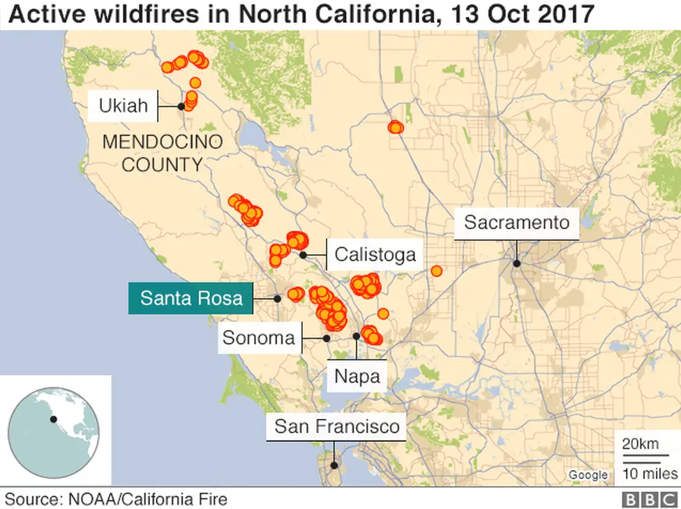 map of fires