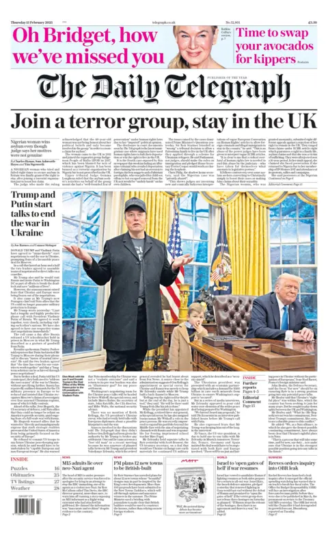 Telegraph front page