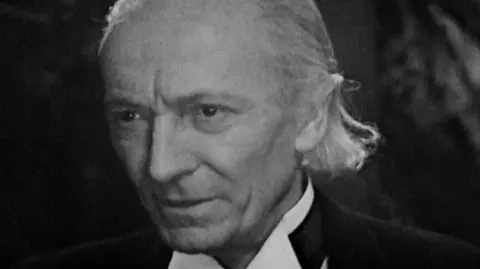 Doctor Who/BBC William Hartnell head and shoulders shown in a still from the rediscovered episodes