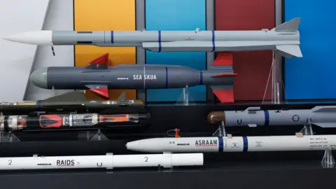 Small missiles on display
