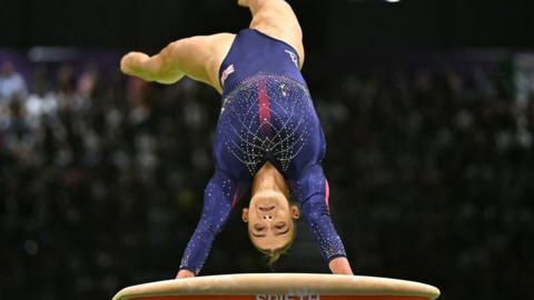 Britain's Alice Kinsella in action on the vault