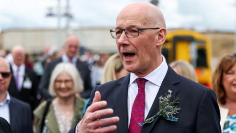 SNP Leader, John Swinney attends the official opening of the Levenmouth Rail Link on May 29, 2024 in Leven, Scotland