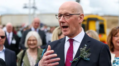 SNP Leader, John Swinney attends the official opening of the Levenmouth Rail Link on May 29, 2024 in Leven, Scotland