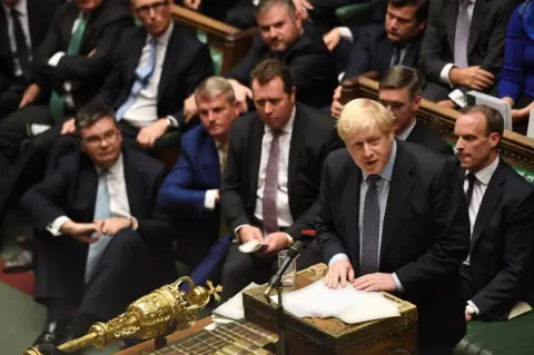 Reuters Boris Johnson speaking in the House of Commons