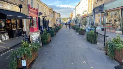 Victoria Street pictured in November 2022 on a bright sunny day.