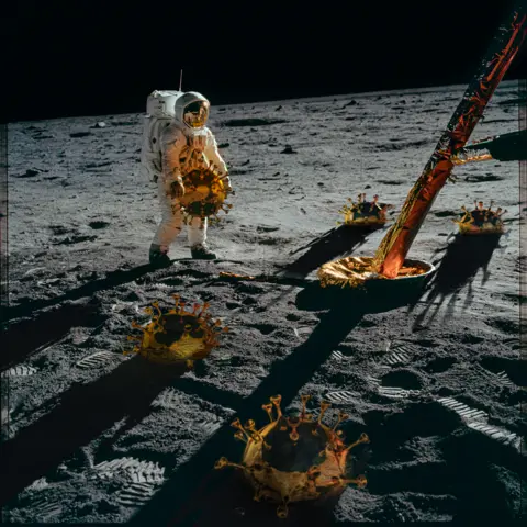 Mark Hamilton Gruchy Edited image of an astronaut on the Moon