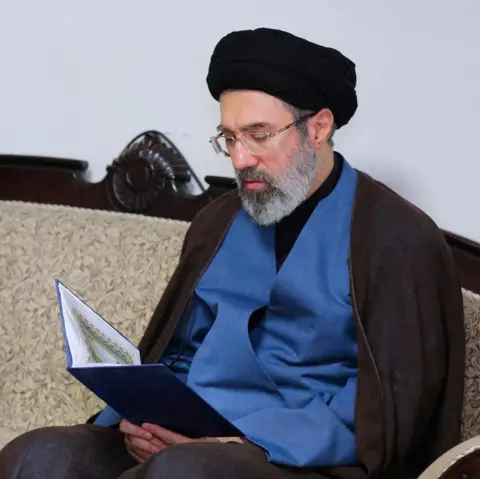 WANA/Handout via REUTERS File photo showing Mojtaba Khamenei, the second son of Iran's late Supreme Leader Ayatollah Ali Khamenei, at Hezbollah's office in Tehran, Iran (1 October 2024)