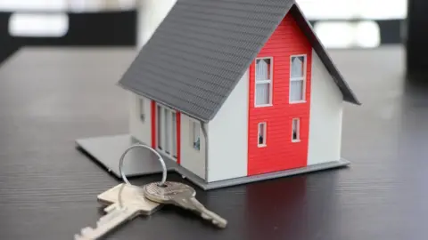 BBC Model house and keys (stock image)