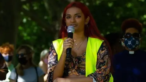 Malaika Gangooly Malaika Gangooly speaks at a BLM protest