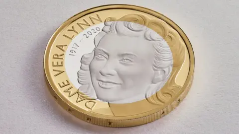 PA Media The reverse design of the £2 coin design features a detailed portrait of Dame Vera