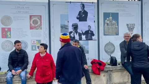 BBC/Sarah Rainsford Donald Trump poster in Poeni