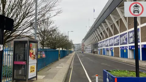 Luke Deal/BBC Portman Road in Ipswich showing the exterior of the football stadium's Cobbold Stand