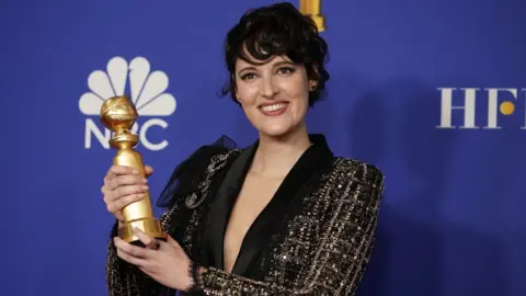 phoebe waller bridge golden globes red dress The Flora Dress – La Maregold main image 1