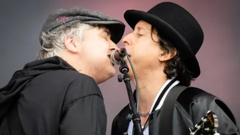 Getty Images Pete Doherty and Carl Barat of The Libertines at Glastonbury