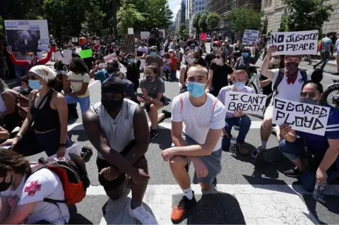 AFP Protesters in Lafayette Square near the White House in Washington DC, 31 May 20