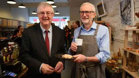 Getty Images Mark Drakeford and Jeremy Corbyn