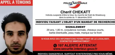 Police Nationale (France) Police notice for Cherif Chekatt