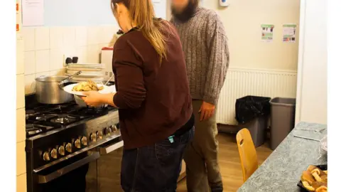 King's Arms Project Food being served in a homeless shelter