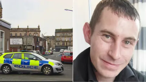 BBC/Police Scotland Police car and Paul Mathieson