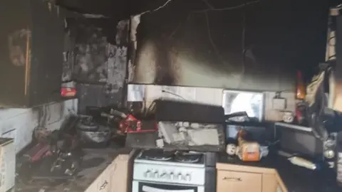 Northants Fire and Rescue Kitchen after a fire