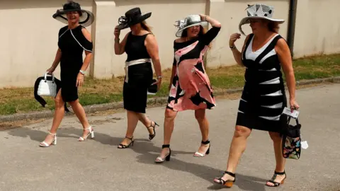 Reuters Hats on display at Epsom Ladies Day