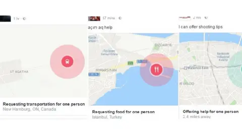 Facebook Screen grab of Facebook Safety Check