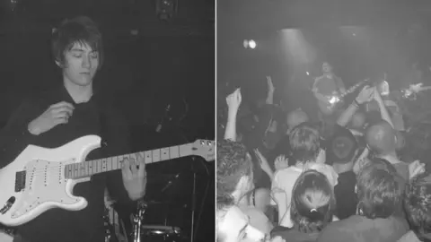 Omar Soliman Two images of the Arctic Monkeys performing at Sheffield's The Leadmill