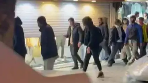 Screengrab from video obtained by BBC Persian showing a protest in Sari, northern Iran (4 January 2025)