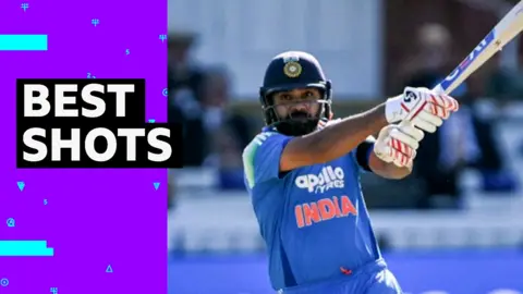 Rohit Sharma playing a shot 
