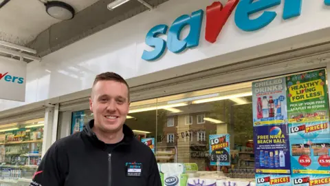 LDRS Paul Hunt outside the Savers store in Billingham