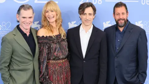 George Clooney film praised as 'midlife crisis masterpiece' 5 Getty Images Billy Crudup, Laura Dern, Noah Baumbach and Adam Sandler attend the "Jay Kelly" photocall during the 82nd Venice International Film Festival on August 28, 2025 in Venice, Italy