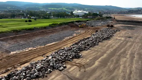 Aggregate Industries Rocks being installed on the coast