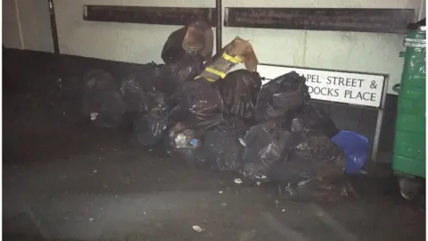 Freya Bletsoe Rubbish piling up on Chapel Street, Bridgend