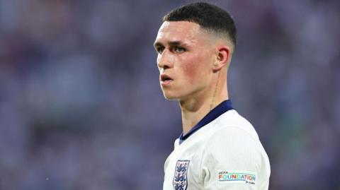 Phil Foden playing for England at Euro 2024