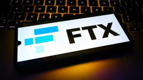 Getty Images FTX logo on a screen