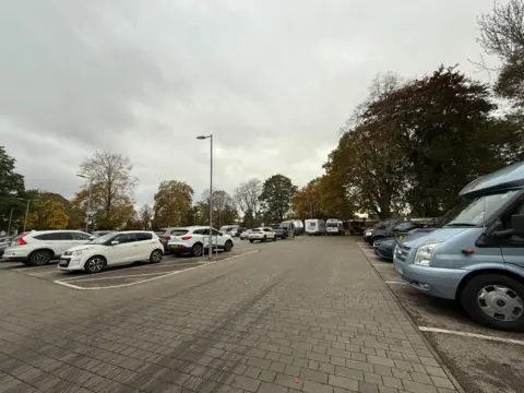 Sarah-May Buccieri/BBC Vehicles, including cars and caravans, parked at The Lawn car park in Lincoln