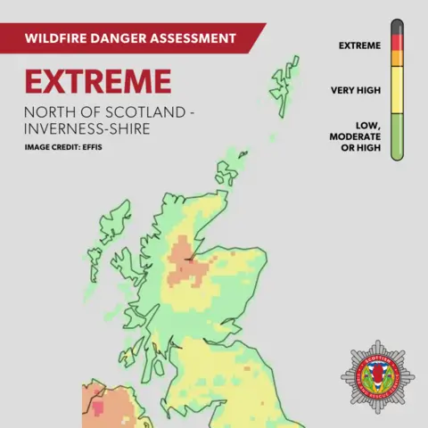 EFFIS wildfire warning map