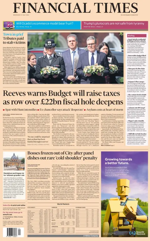  Reeves warns Budget will raise taxes as row over £22bn fiscal hole deepens 