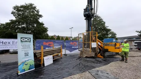 Andrew Higgins/Thousand Word Media Ltd Engineers drill bore holes at the campus