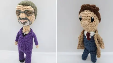 Yorkshire Knitter/PA Wire A knitted creation of George Michael and David Tenant