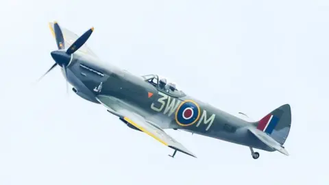 Dave Cook The Spitfire pictured over Ilkeston